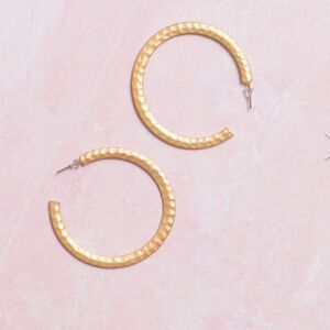 Hammered Finish Gold NEW Hoops